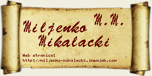 Miljenko Mikalački vizit kartica